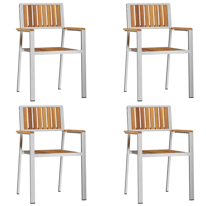 Scaun pentru Grădină 4 pcs Maro Lemn Solid de Acacia - WALTI WALTI