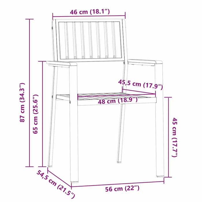 Scaun pentru Grădină 4 pcs Maro Lemn Solid de Acacia - WALTI WALTI