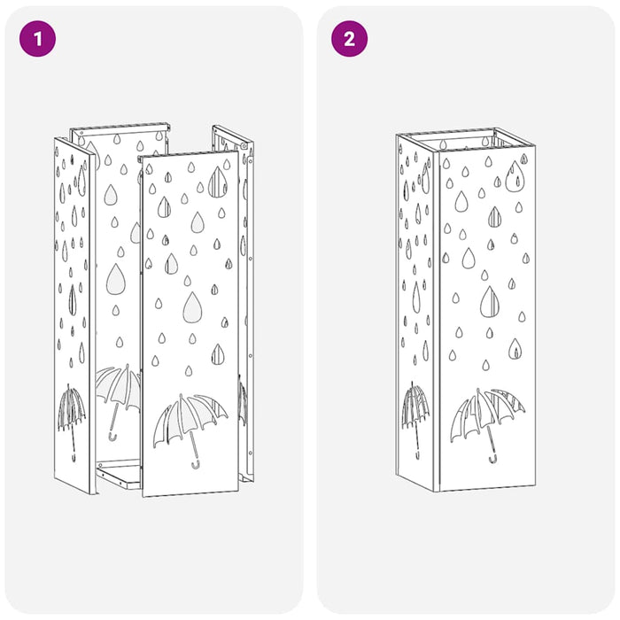 Suport pentru umbrele Antracit 15.5 x 15.5 x 49 cm Metal - WALTI WALTI