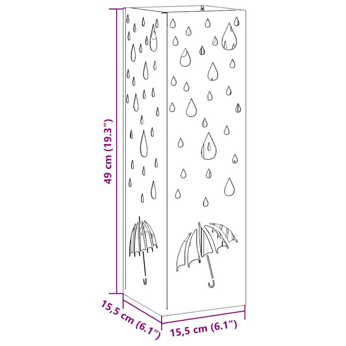 Suport pentru umbrele Antracit 15.5 x 15.5 x 49 cm Metal - WALTI WALTI