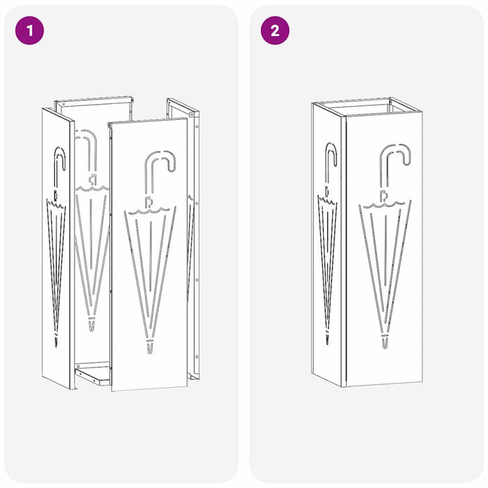 Suport pentru umbrele Alb 15.5 x 15.5 x 49 cm Metal - WALTI WALTI