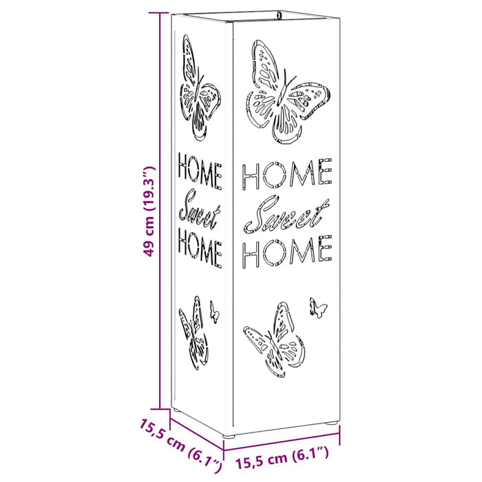 Suport pentru umbrele Negru 15.5 x 15.5 x 49 cm Metal - WALTI WALTI
