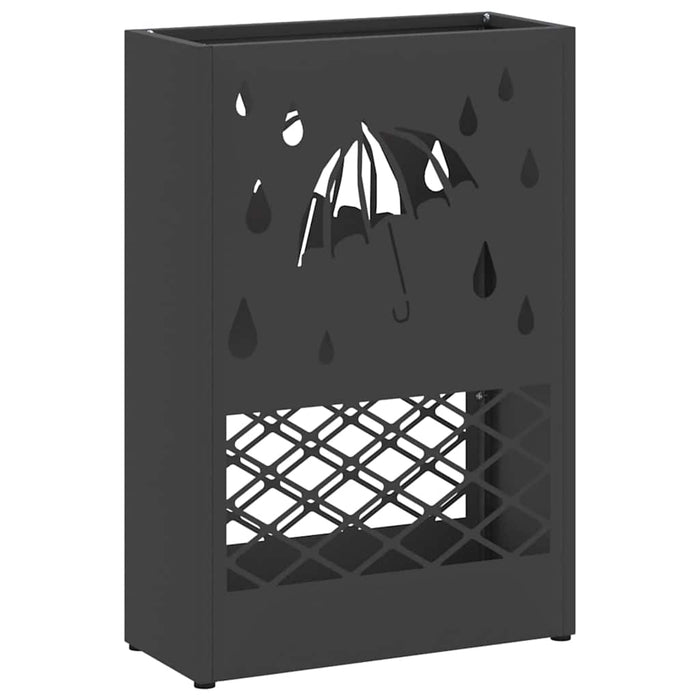 Suport pentru umbrele cu depozitare Negru 28 x 12 x 41 cm Oțel - WALTI WALTI