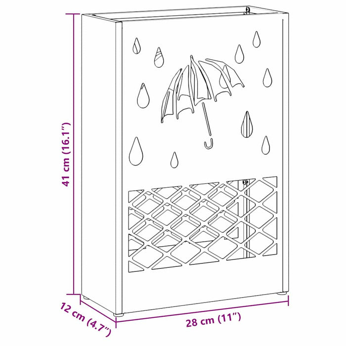 Suport pentru umbrele Antracit 28 x 12 x 41 cm Oțel - WALTI WALTI