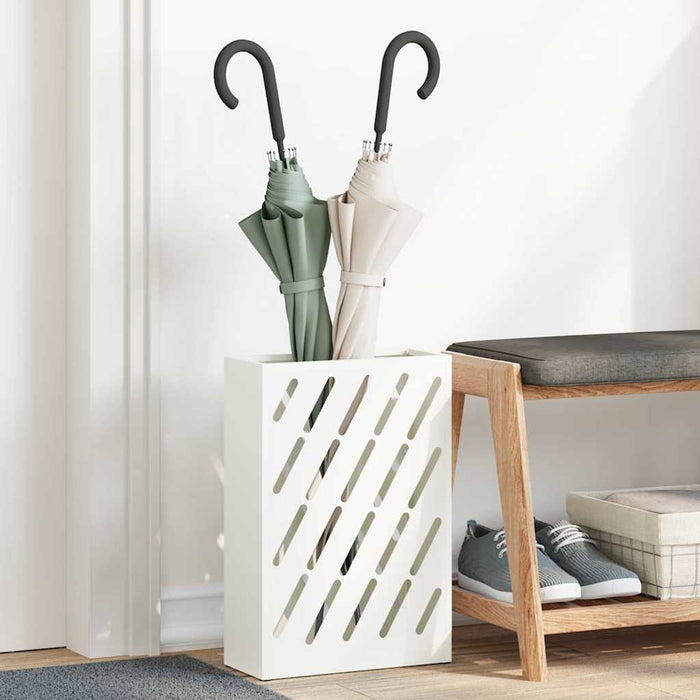 Suport pentru umbrele cu depozitare Alb 28 x 12 x 41 cm Metal - WALTI WALTI
