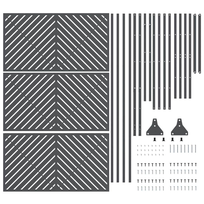 Ecran de intimitate Antracit 100 x 50 x 180 cm Oțel - WALTI WALTI
