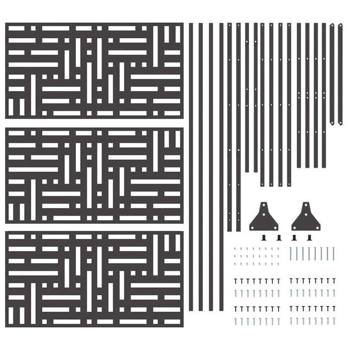 Ecran de intimitate Negru 100 x 50 x 180 cm Oțel - WALTI WALTI