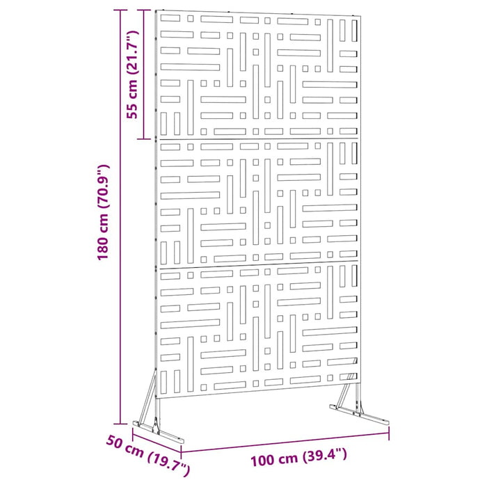 Ecran de intimitate Antracit 100 x 50 x 180 cm Oțel - WALTI WALTI