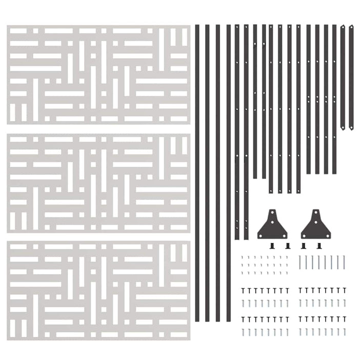 Ecran de intimitate Gri 100 x 50 x 180 cm Oțel - WALTI WALTI