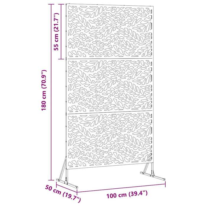 Ecran de intimitate 100 x 50 x 180 cm Oțel Alb WALTI