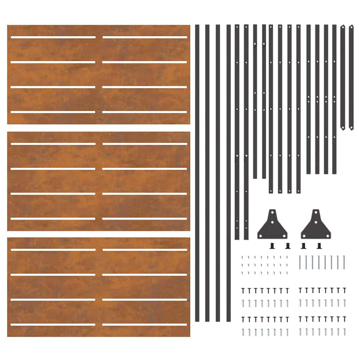 Ecran de intimitate Gri 100 x 50 x 180 cm Oțel - WALTI WALTI