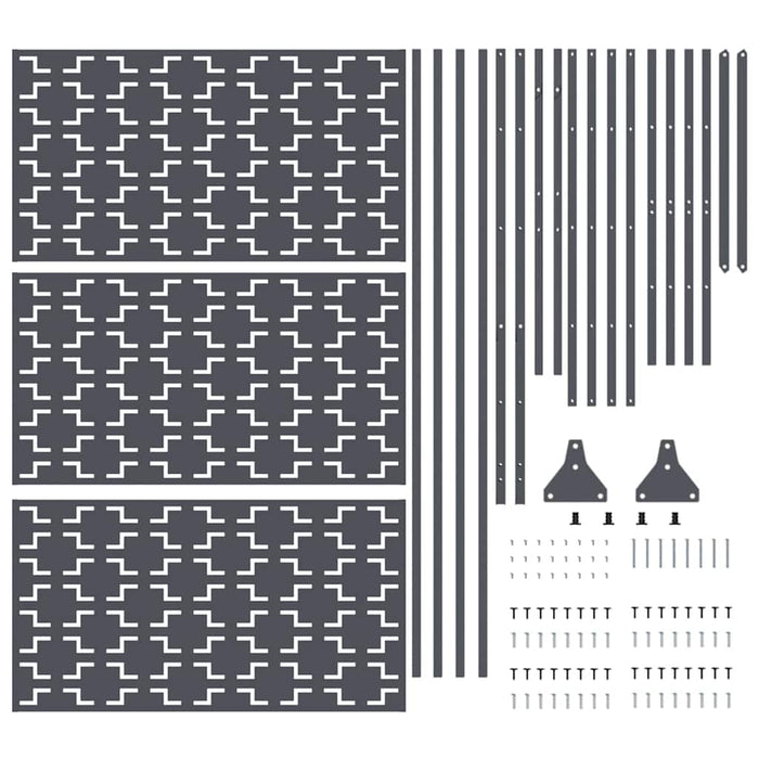 Ecran de intimitate Antracit 100 x 50 x 180 cm Oțel - WALTI WALTI