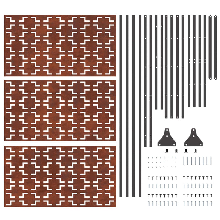 Ecran de intimitate 100 x 50 x 180 cm Ruginit WALTI