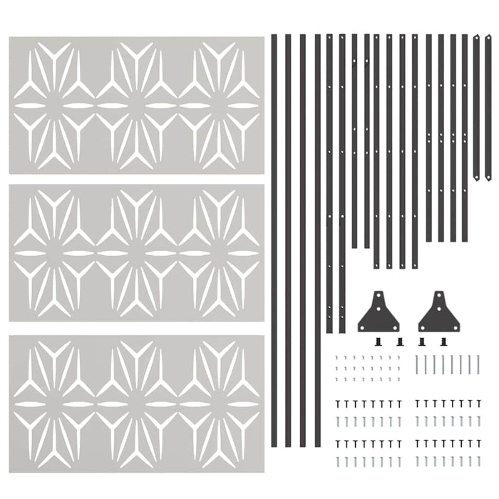 Ecran de intimitate Gri 100 x 50 x 180 cm Oțel - WALTI WALTI