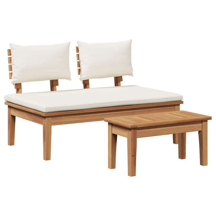 Set de bancă și masă de grădină 2 pcs Crem și Marron - WALTI WALTI