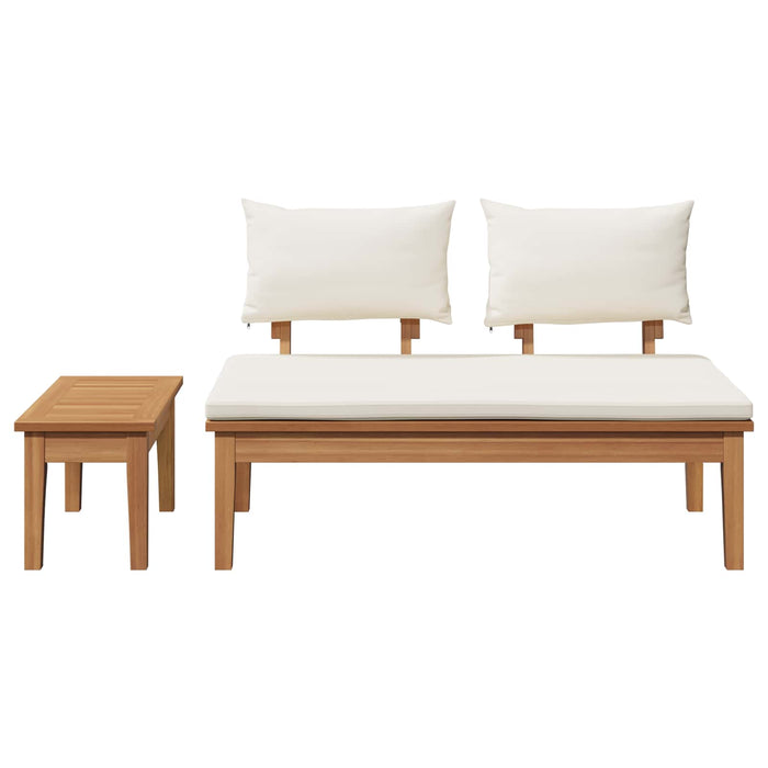 Set de bancă și masă de grădină 2 pcs Crem și Marron - WALTI WALTI