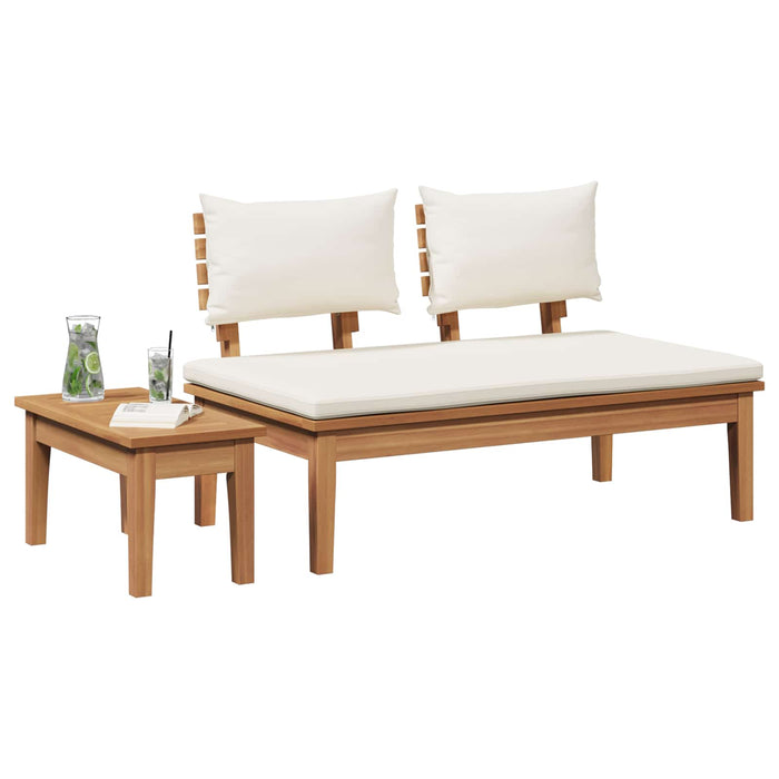 Set de bancă și masă de grădină 2 pcs Crem și Marron - WALTI WALTI