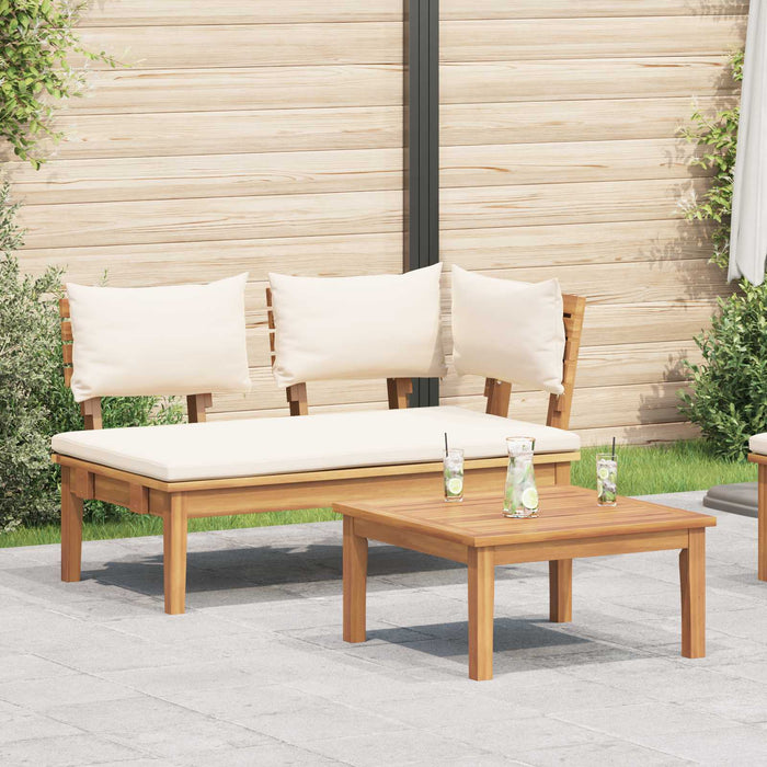 Set de bancă și masă de grădină 2 pcs Crem și Marron - WALTI WALTI