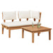 Set de bancă și masă de grădină 2 pcs Crem și Marron - WALTI WALTI