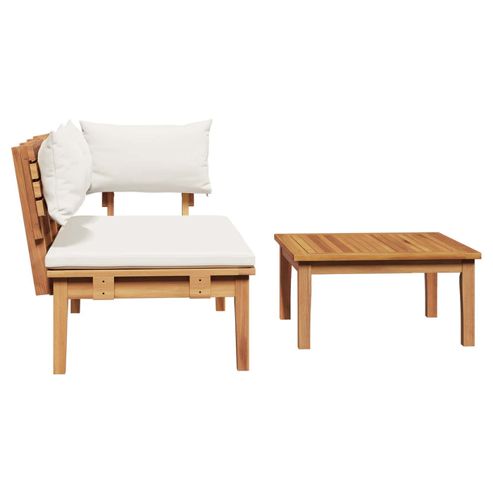 Set de bancă și masă de grădină 2 pcs Crem și Marron - WALTI WALTI