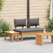 Set de bancă și masă de grădină 2 pcs Gri și Brown - WALTI WALTI
