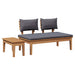 Set de bancă și masă de grădină 2 pcs Gri și Brown - WALTI WALTI