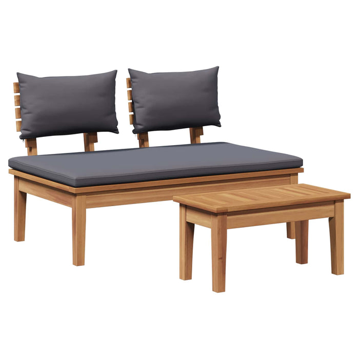 Set de bancă și masă de grădină 2 pcs Gri și Brown - WALTI WALTI