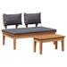 Set de bancă și masă de grădină 2 pcs Gri și Brown - WALTI WALTI