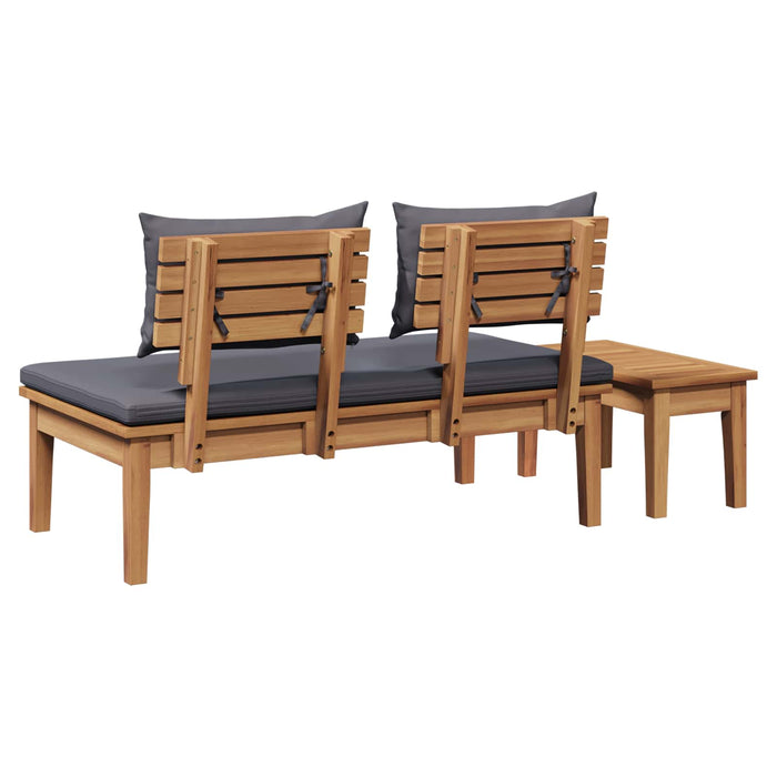 Set de bancă și masă de grădină 2 pcs Gri și Brown - WALTI WALTI