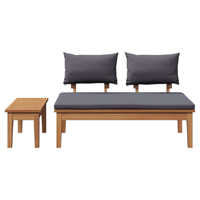 Set de bancă și masă de grădină 2 pcs Gri și Brown - WALTI WALTI