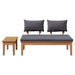 Set de bancă și masă de grădină 2 pcs Gri și Brown - WALTI WALTI