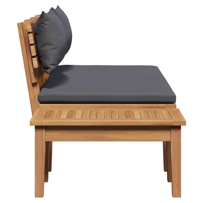 Set de bancă și masă de grădină 2 pcs Gri și Brown - WALTI WALTI