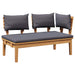 Set de bancă și masă de grădină 2 pcs Gri și Brown - WALTI WALTI
