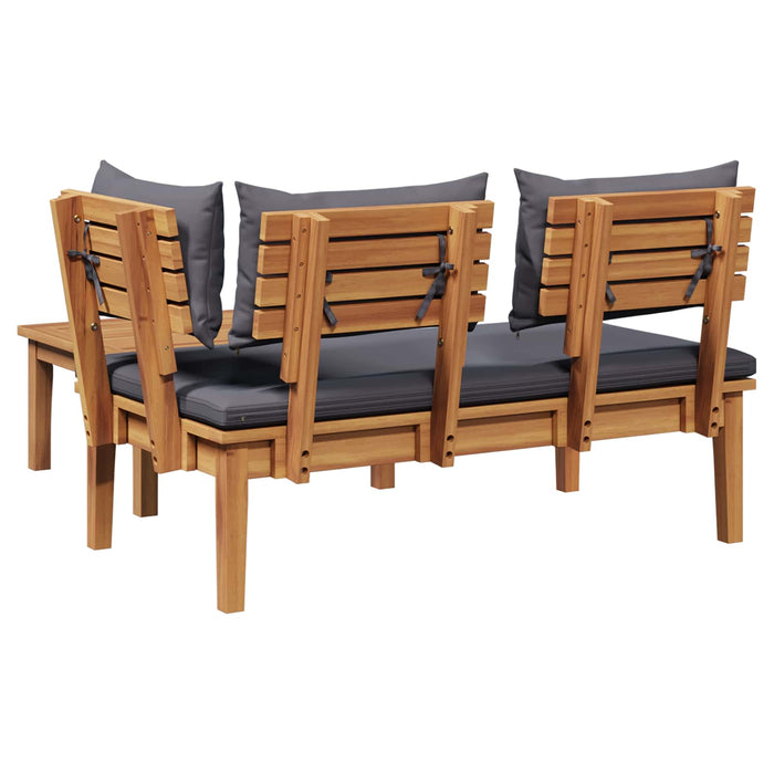 Set de bancă și masă de grădină 2 pcs Gri și Brown - WALTI WALTI