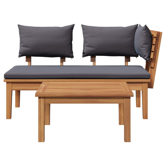 Set de bancă și masă de grădină 2 pcs Gri și Brown - WALTI WALTI