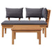 Set de bancă și masă de grădină 2 pcs Gri și Brown - WALTI WALTI