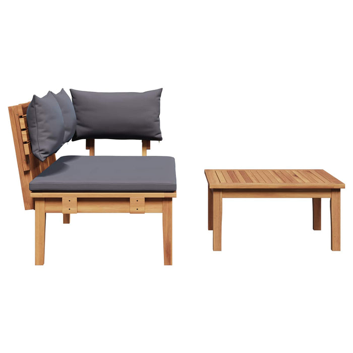 Set de bancă și masă de grădină 2 pcs Gri și Brown - WALTI WALTI