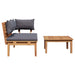 Set de bancă și masă de grădină 2 pcs Gri și Brown - WALTI WALTI