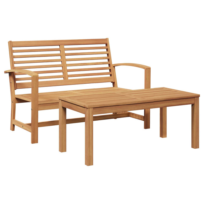 bancă 2 pcs Maro Lemn solid de tec - WALTI WALTI