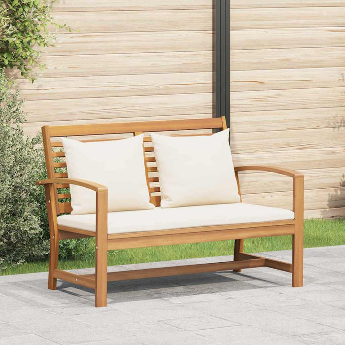 bancă cu pernă Maro și Crem 110 x 66 x 76 cm Lemn solid de tec - WALTI WALTI