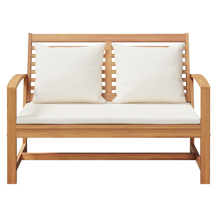 bancă cu pernă Maro și Crem 110 x 66 x 76 cm Lemn solid de tec - WALTI WALTI