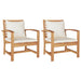 Scaun 2 pcs Maro și Crem 65 x 60 x 76,5 cm Lemn solid de tec - WALTI WALTI