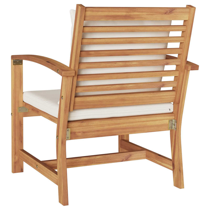 Scaun 2 pcs Maro și Crem 65 x 60 x 76,5 cm Lemn solid de tec - WALTI WALTI