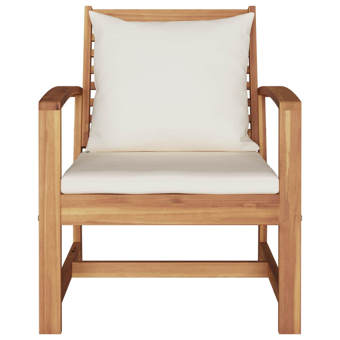 Scaun 2 pcs Maro și Crem 65 x 60 x 76,5 cm Lemn solid de tec - WALTI WALTI