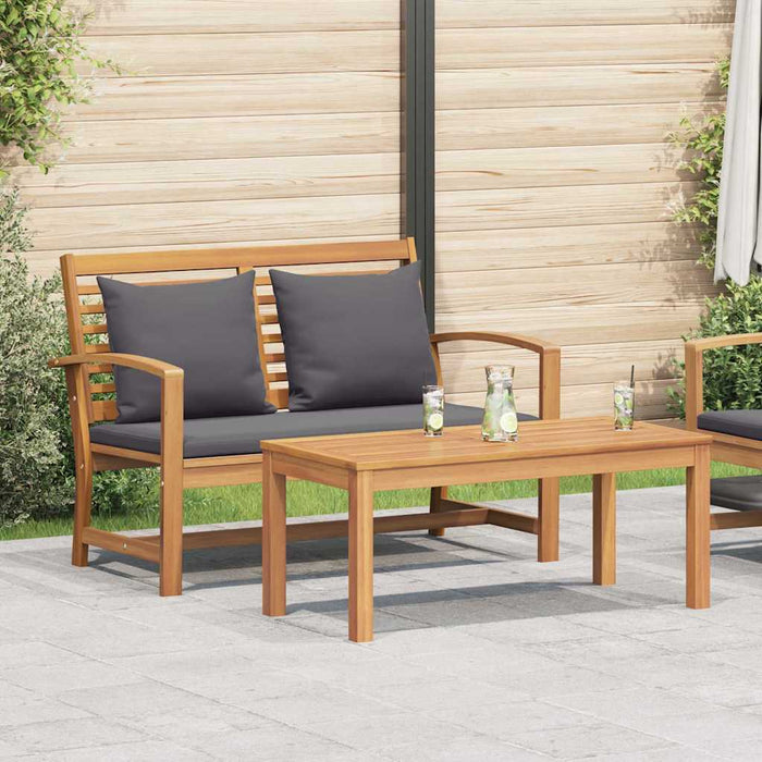 bancă Maro și gri închis 110 x 66 x 76 cm Lemn solid de tec - WALTI WALTI