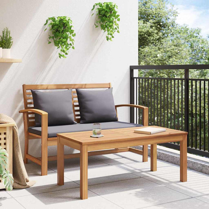 bancă Maro și gri închis 110 x 66 x 76 cm Lemn solid de tec - WALTI WALTI