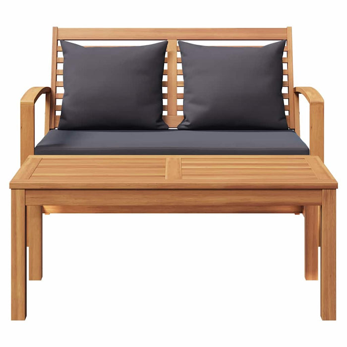 bancă Maro și gri închis 110 x 66 x 76 cm Lemn solid de tec - WALTI WALTI