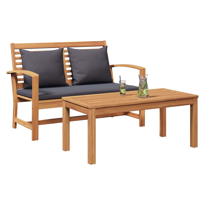 bancă Maro și gri închis 110 x 66 x 76 cm Lemn solid de tec - WALTI WALTI