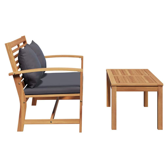 bancă Maro și gri închis 110 x 66 x 76 cm Lemn solid de tec - WALTI WALTI