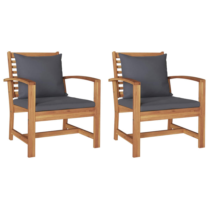 Scaun cu pernă 2 pcs Maro și gri închis 65 x 60 x 76,5 cm - WALTI WALTI